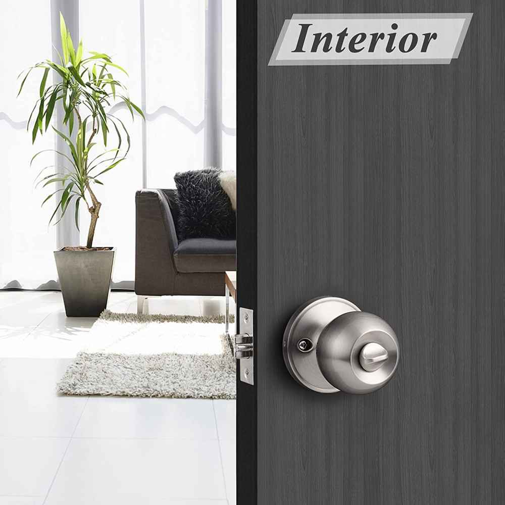 3.3-in. x 0.03-in. Stainless Steel Door Lock In Satin Nickel