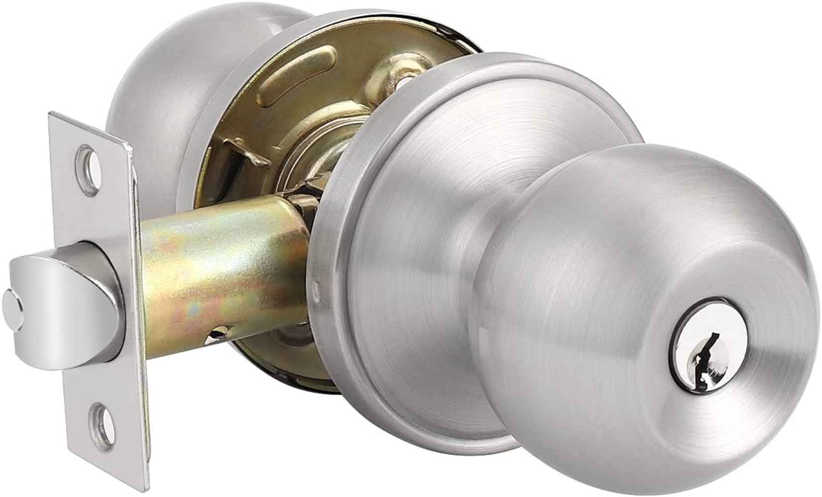 3.3-in. x 0.03-in. Stainless Steel Door Door Lock In Satin Nickel