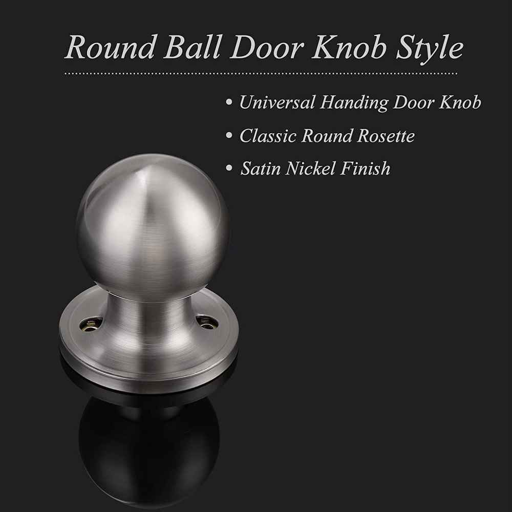 2.05-in. x 0.01-in. Stainless Steel Door Door Knob In Brushed Nickel