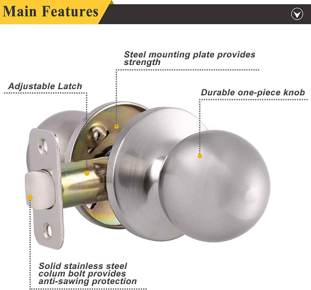 2.5-in. x 0.03-in. Stainless Steel Door Lock In Satin Nickel