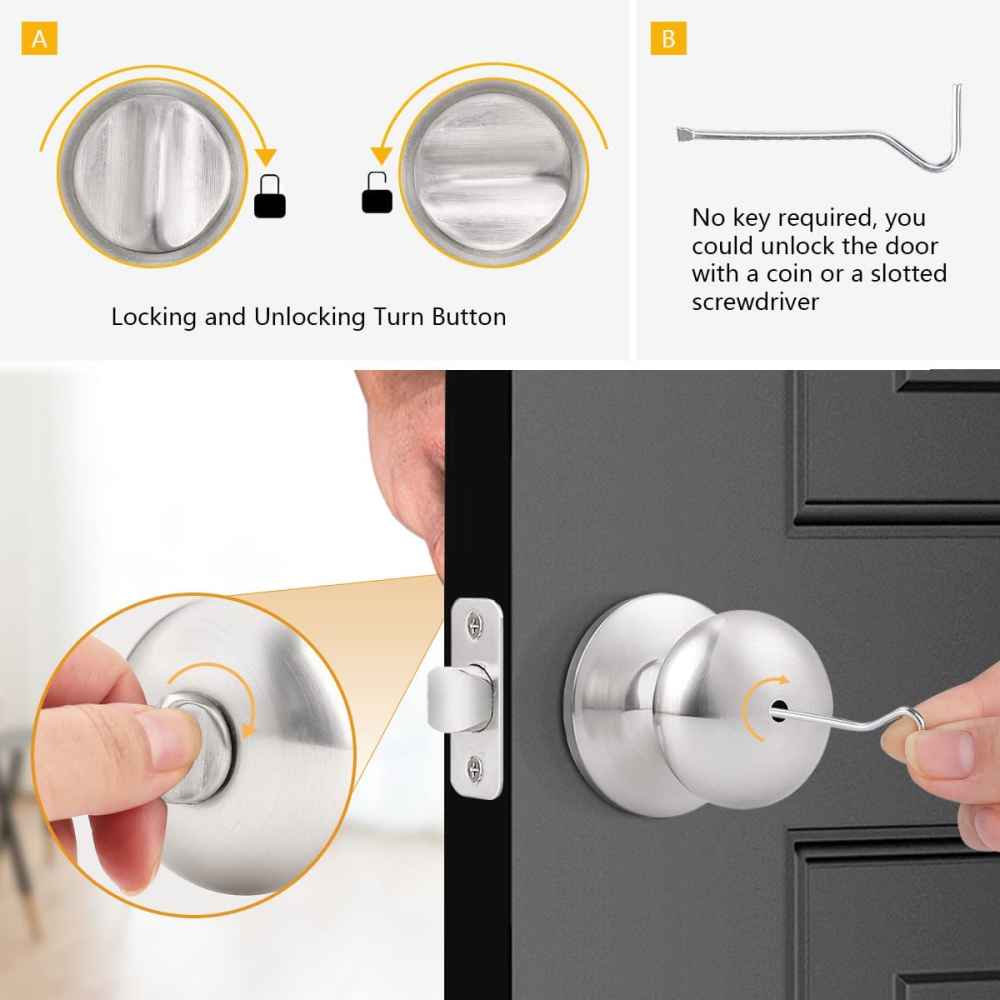 2.5-in. x 0.03-in. Stainless Steel Door Lock In Satin Nickel