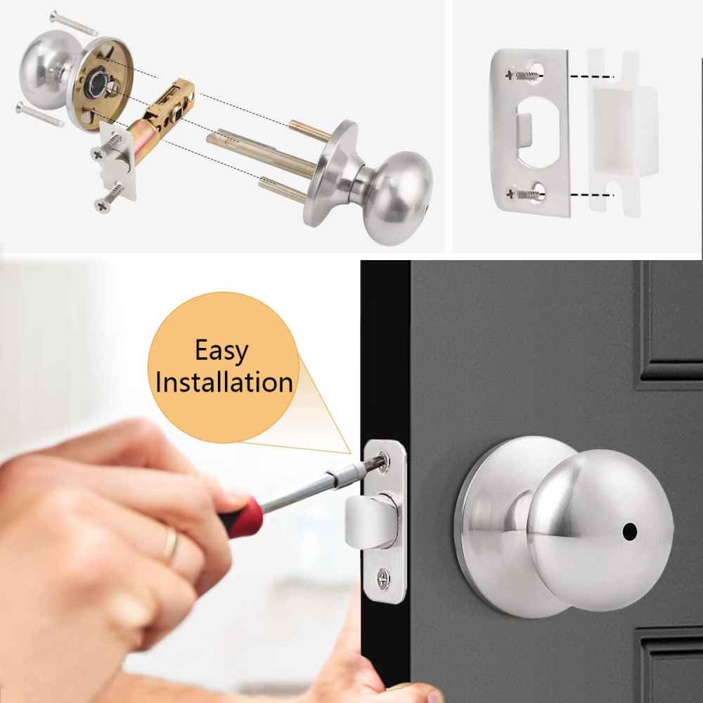 2.5-in. x 0.03-in. Stainless Steel Door Lock In Satin Nickel