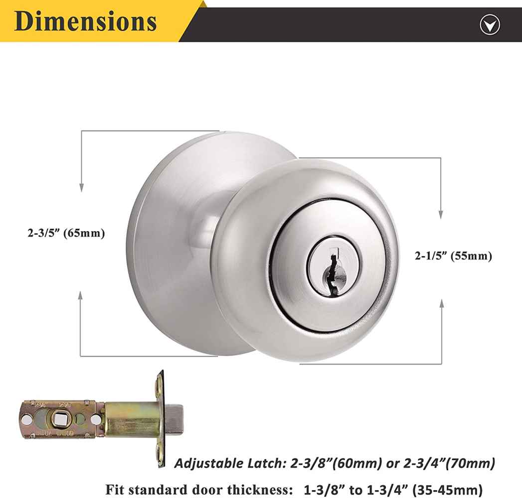 2.5-in. x 0.03-in. Stainless Steel Door Lock In Brushed Nickel