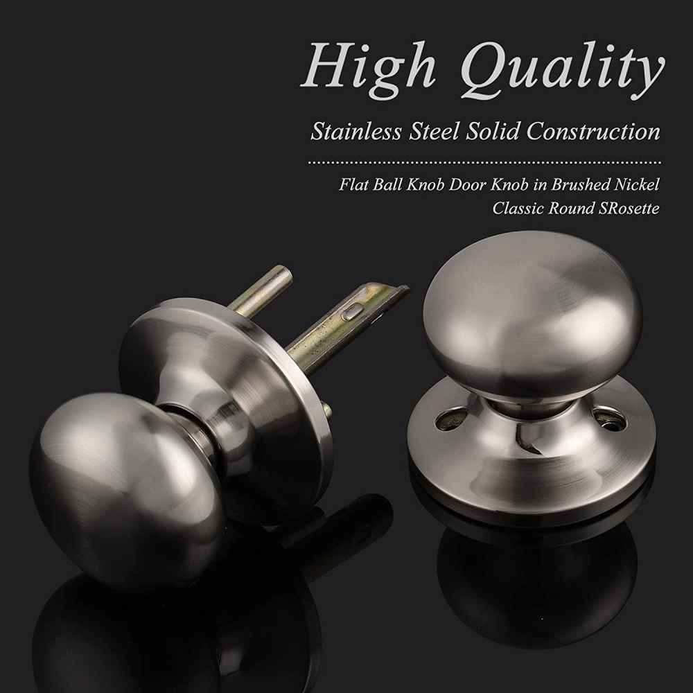 2.6-in. x 0.01-in. Stainless Steel Door Door Lock In Brushed Nickel