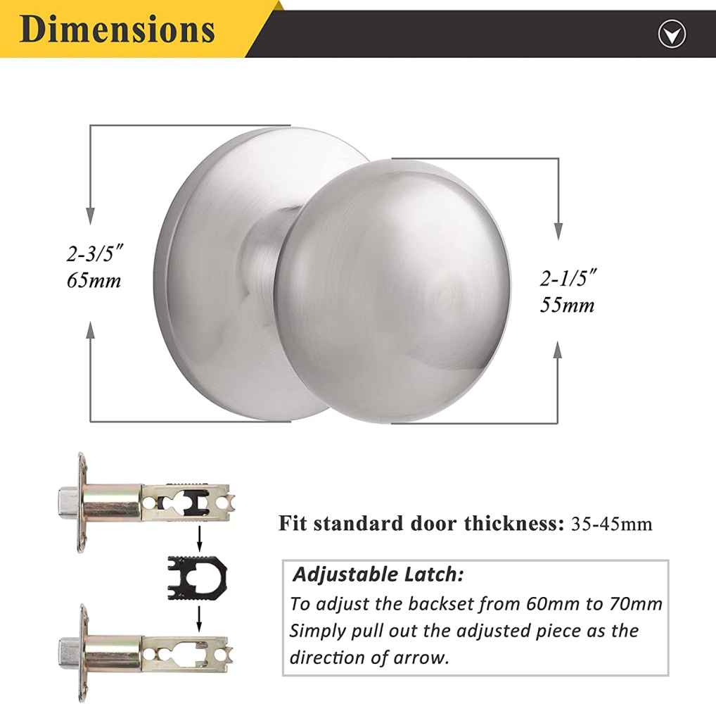 2.6-in. x 0.01-in. Stainless Steel Door Door Lock In Brushed Nickel
