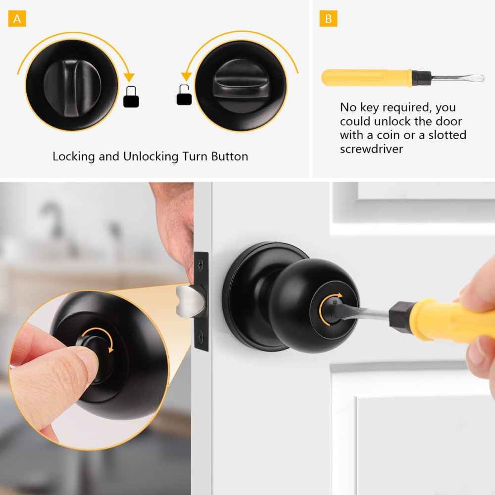 2.5-in. x 0.04-in. Stainless Steel Door Lock In Black