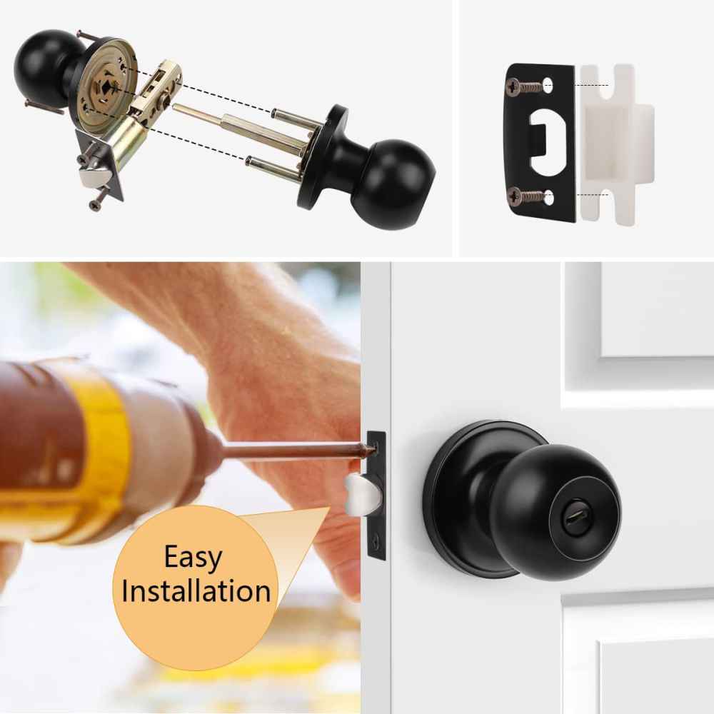 2.5-in. x 0.04-in. Stainless Steel Door Lock In Black