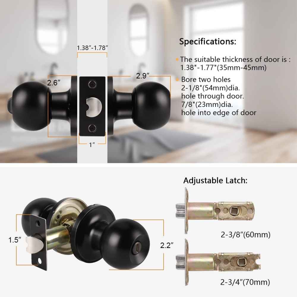 2.5-in. x 0.04-in. Stainless Steel Door Lock In Black