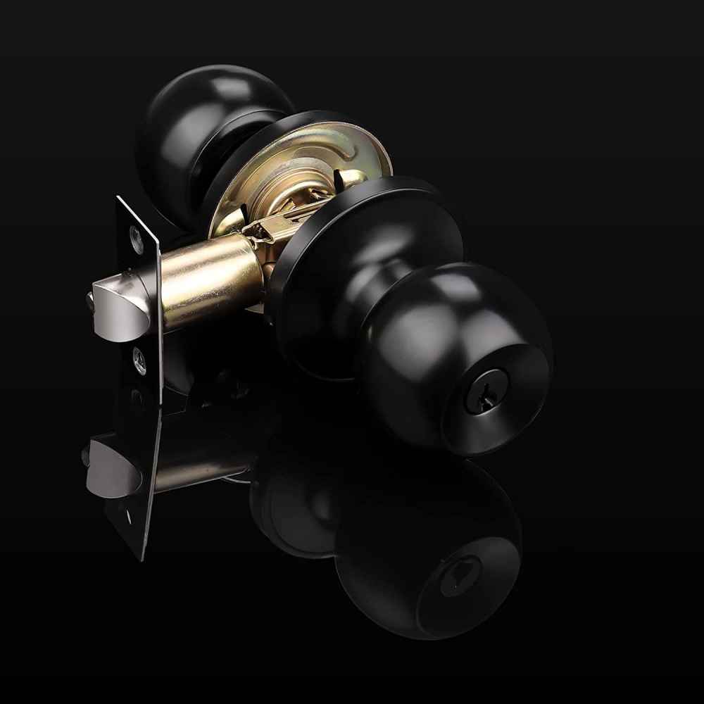 3-in. x 0.03-in. Stainless Steel Door Lock In Black