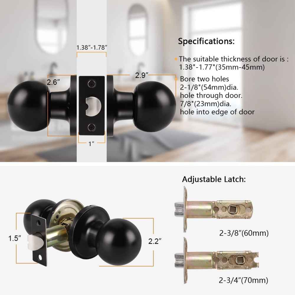 3-in. x 0.04-in. Stainless Steel Door Door Lock In Black