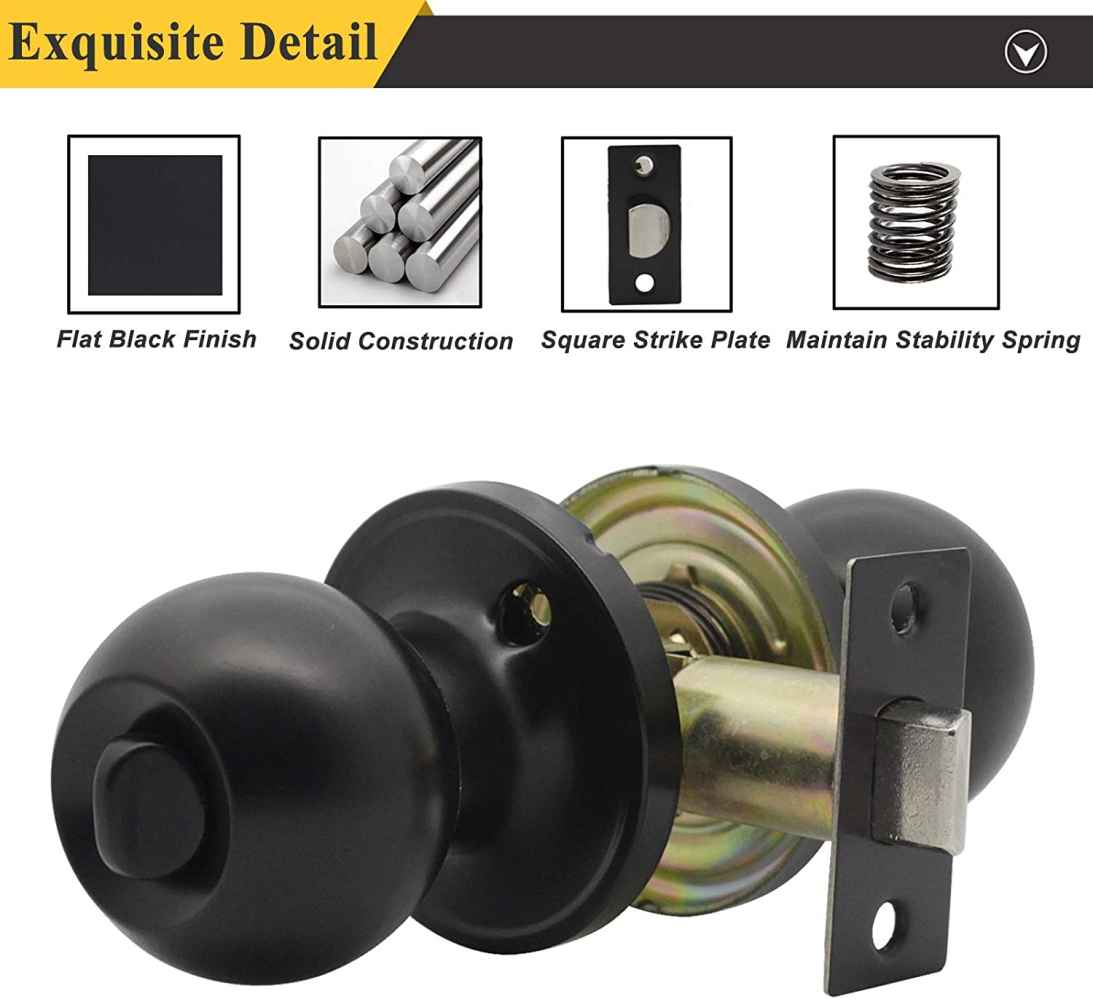 2.5-in. x 0.03-in. Stainless Steel Door Door Lock In Black