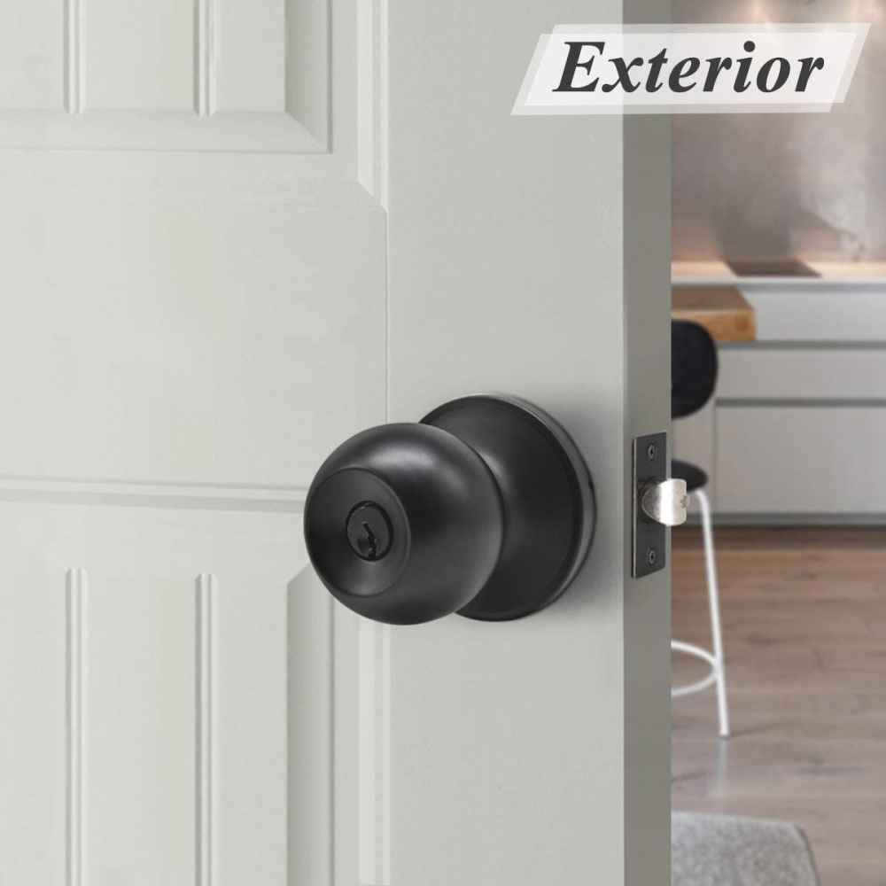 2.6-in. x 0.01-in. Stainless Steel Door Lock In Black