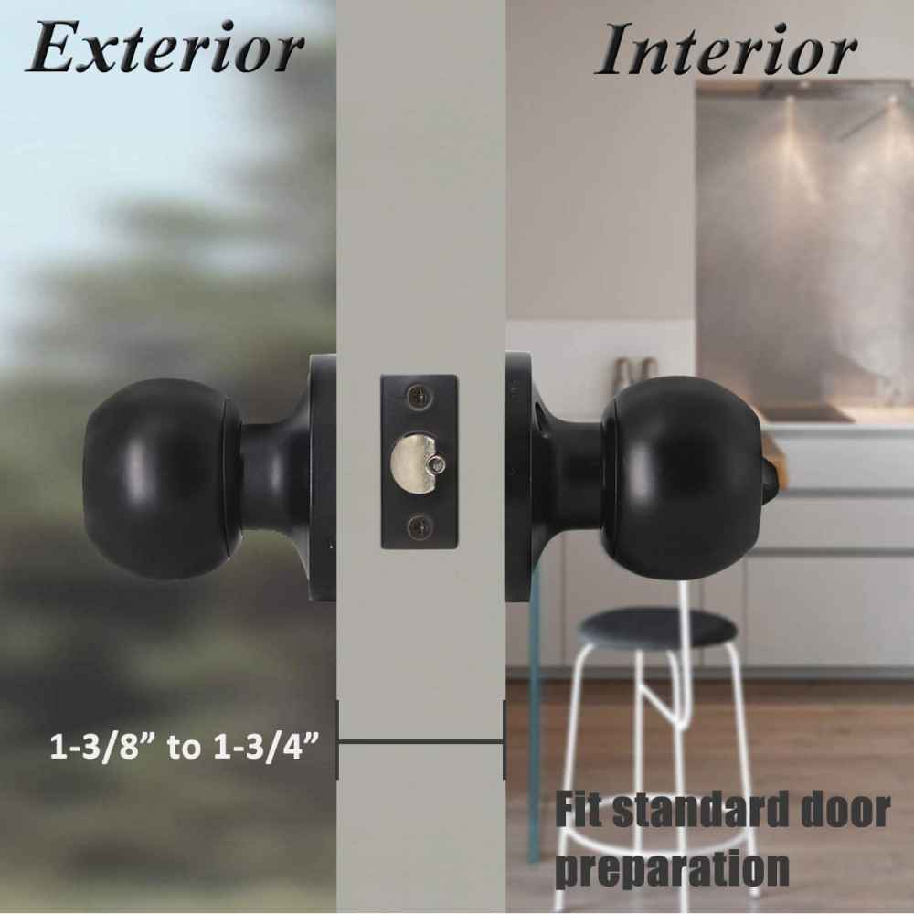 2.6-in. x 0.01-in. Stainless Steel Door Lock In Black