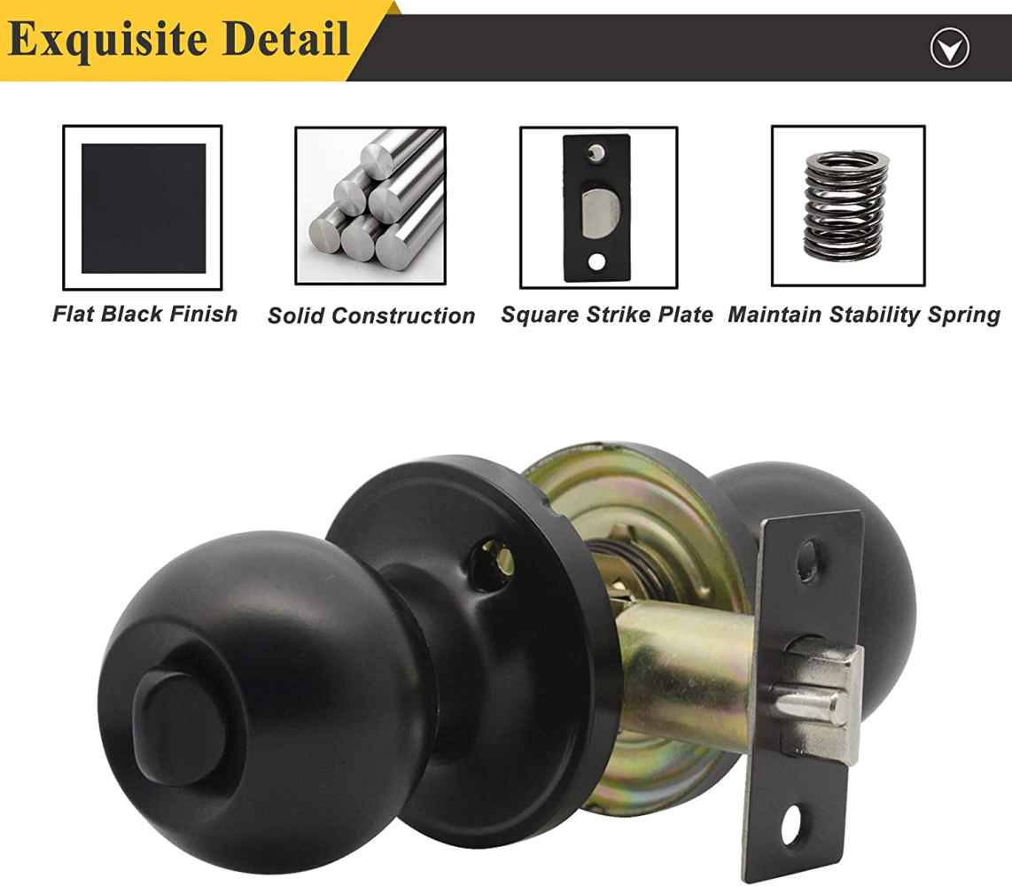 2.6-in. x 0.01-in. Stainless Steel Door Lock In Black