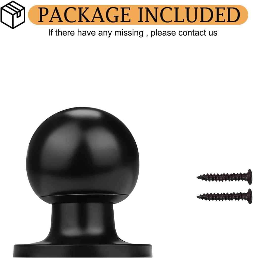 2.25-in. x 0.03-in. Stainless Steel Door Door Knob In Black