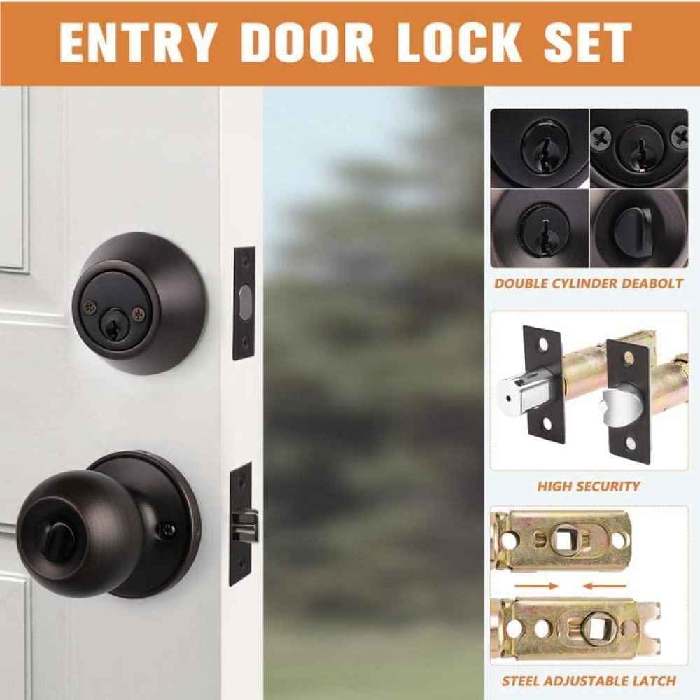 2.6-in. x 0.04-in. Stainless Steel Door Lock In Oil Rubbed Bronze