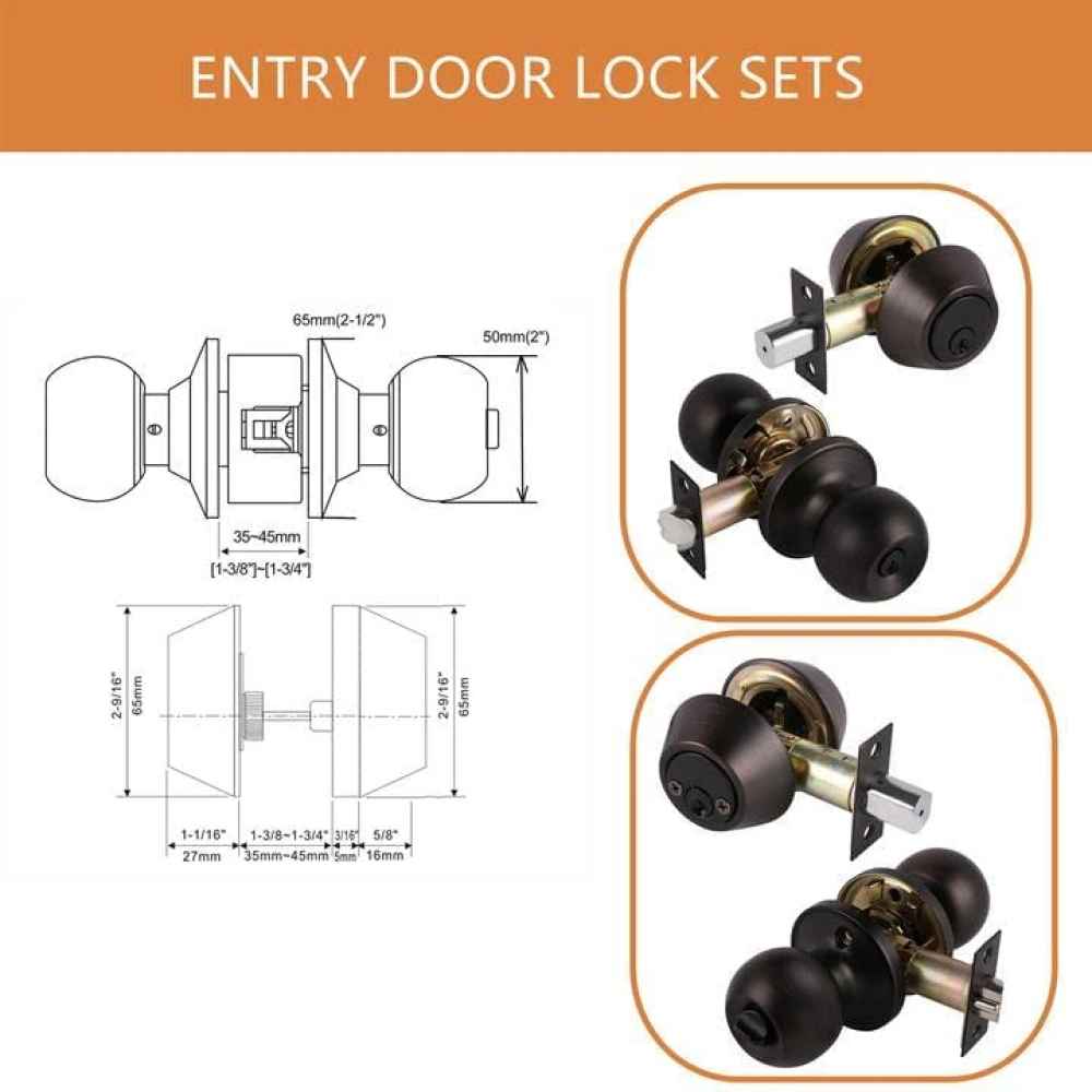 2.6-in. x 0.04-in. Stainless Steel Door Lock In Oil Rubbed Bronze
