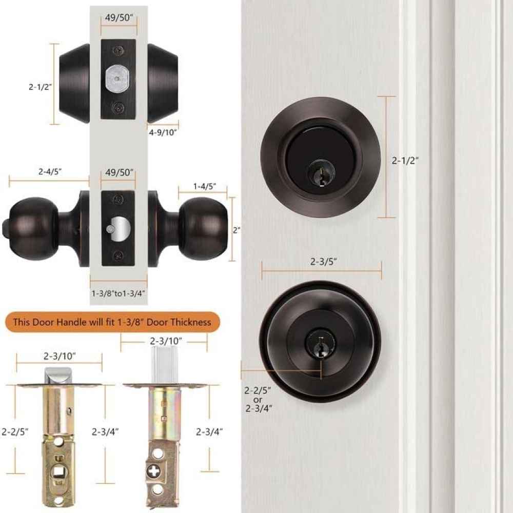2.6-in. x 0.04-in. Stainless Steel Door Lock In Oil Rubbed Bronze