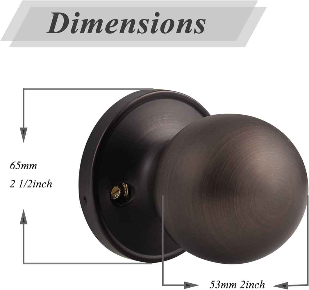2-in. x 0.04-in. Stainless Steel Door Knob In Oil Rubbed Bronze