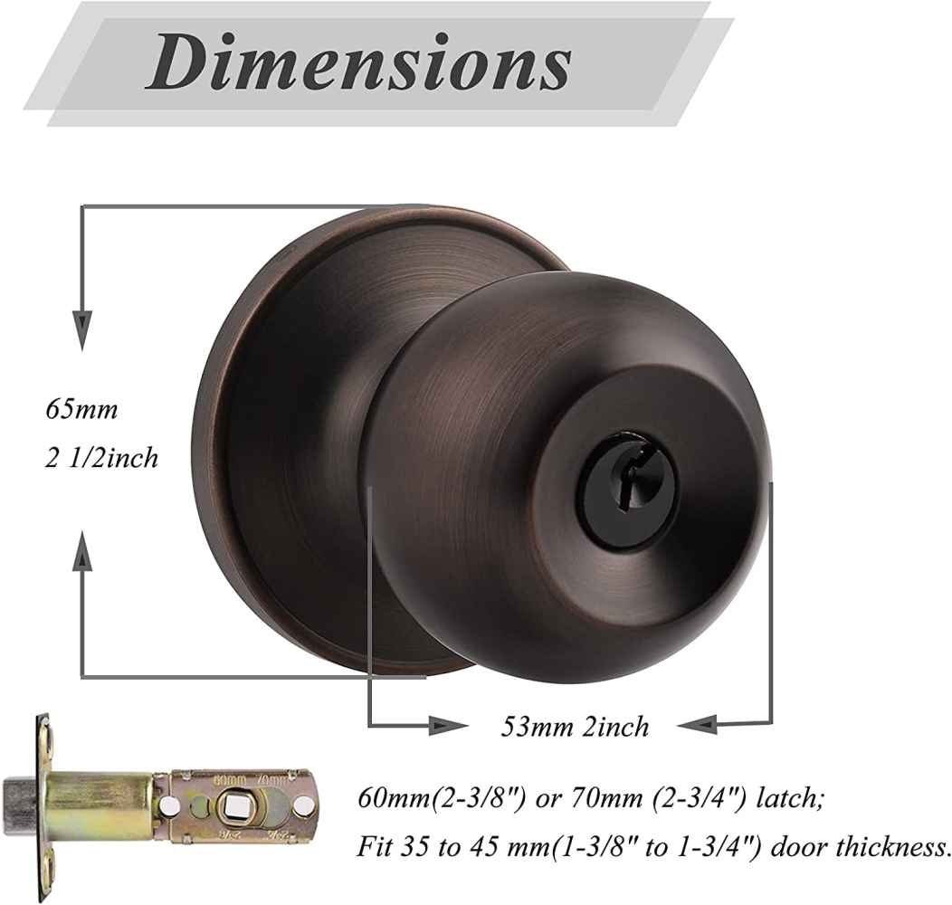 2.25-in. x 1.05-in. Stainless Steel Door Lock In Oil Rubbed Bronze