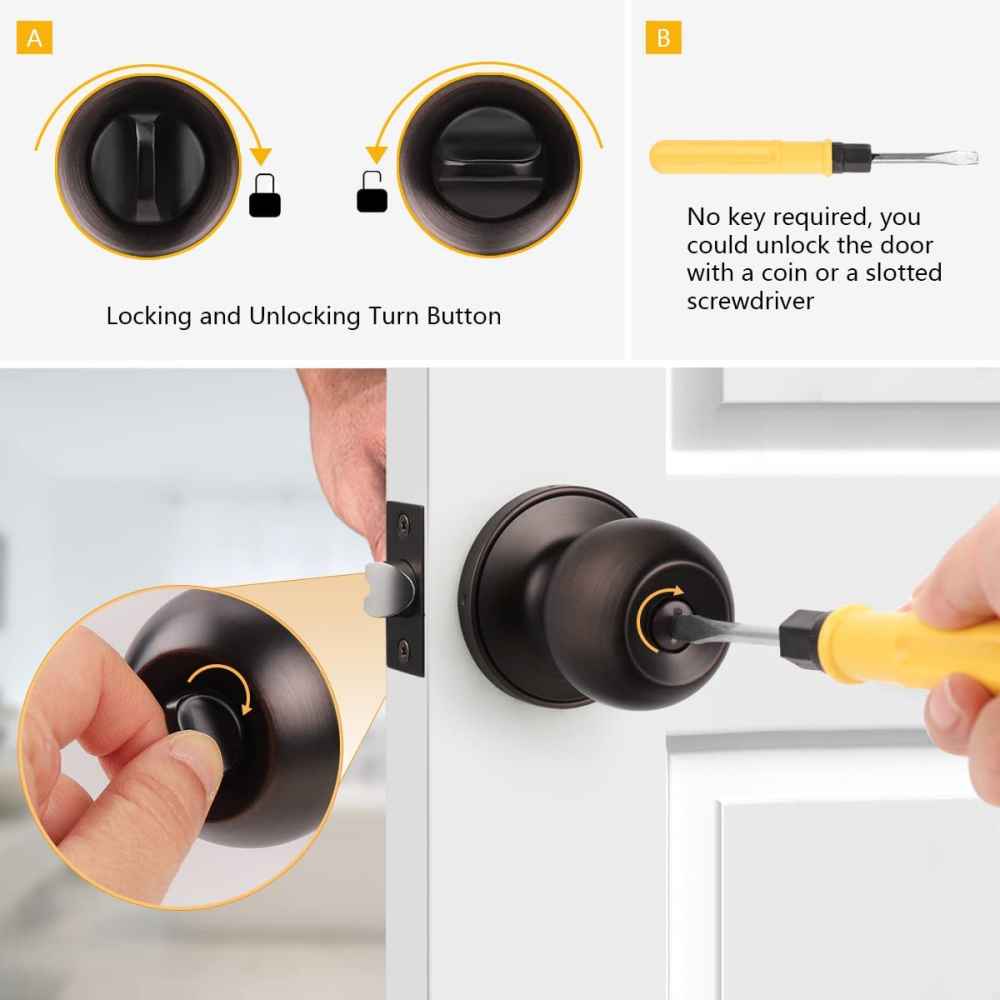 2.2-in. x 0.03-in. Stainless Steel Door Lock In Oil Rubbed Bronze