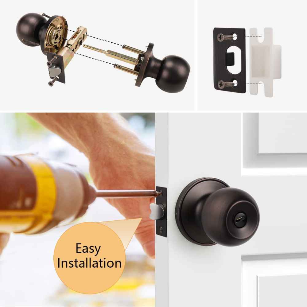 2.2-in. x 0.03-in. Stainless Steel Door Lock In Oil Rubbed Bronze