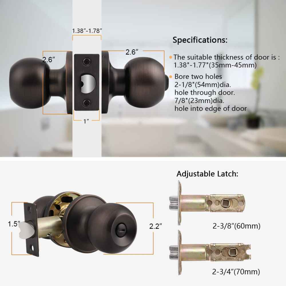 2.2-in. x 0.03-in. Stainless Steel Door Lock In Oil Rubbed Bronze