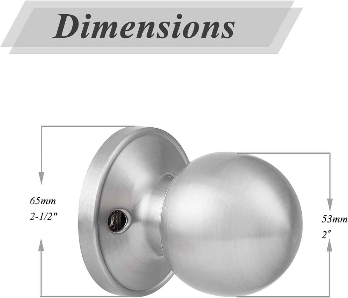 2.2-in. x 0.04-in. Stainless Steel Door Knob In Brushed Nickel