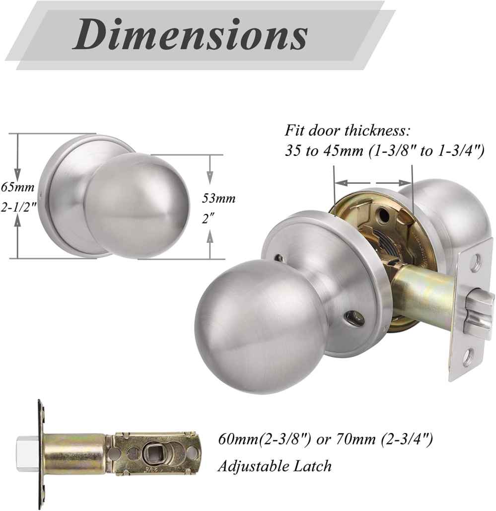 2-in. x 0.04-in. Stainless Steel Door Lock In Brushed Nickel
