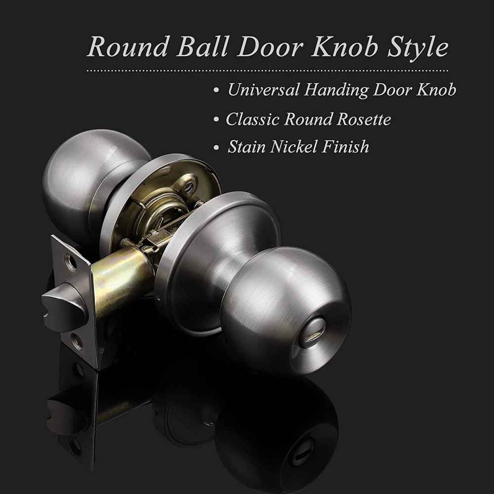 2-in. x 0.01-in. Stainless Steel Door Lock In Brushed Nickel