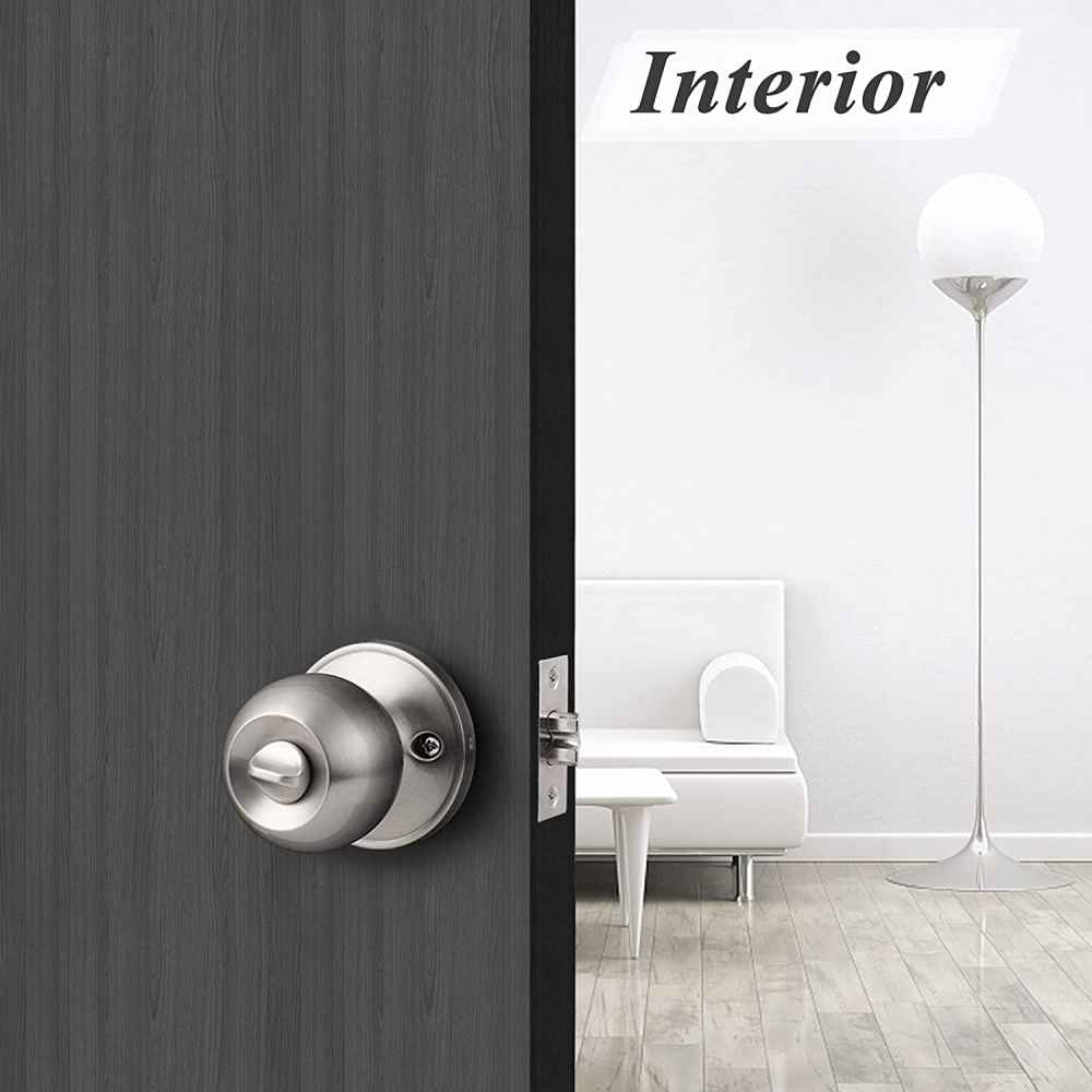 2-in. x 0.01-in. Stainless Steel Door Lock In Brushed Nickel