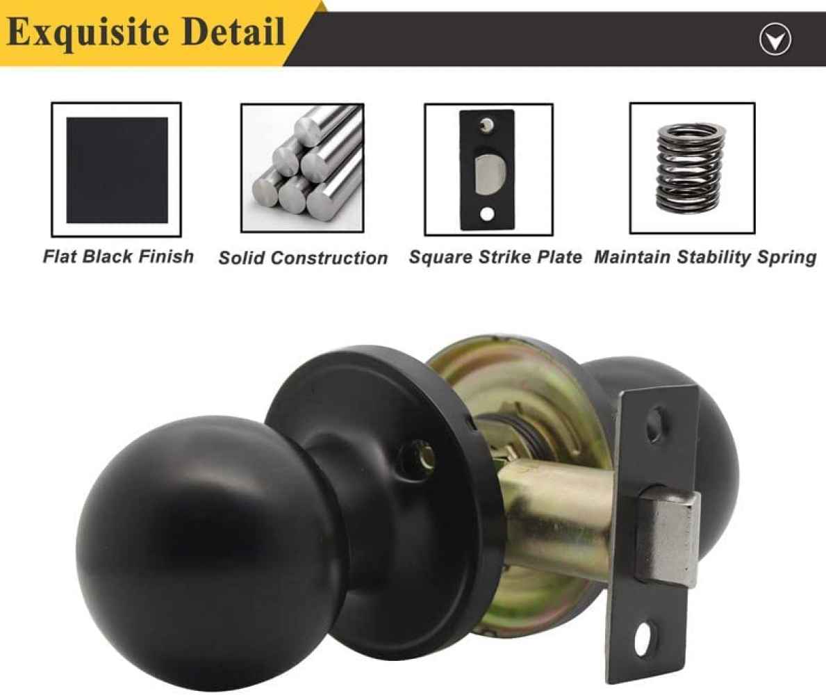 2.5-in. x 0.01-in. Stainless Steel Door Door Lock In Black