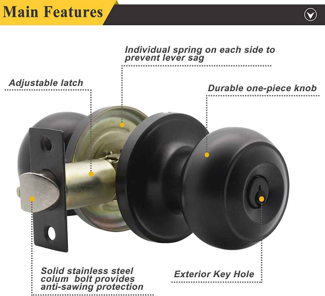 2.5-in. x 0.04-in. Stainless Steel Door Lock In Black