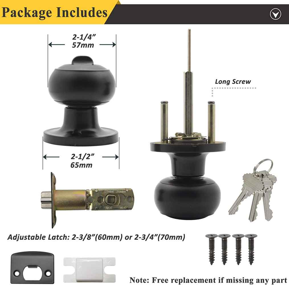 2.5-in. x 0.04-in. Stainless Steel Door Lock In Black