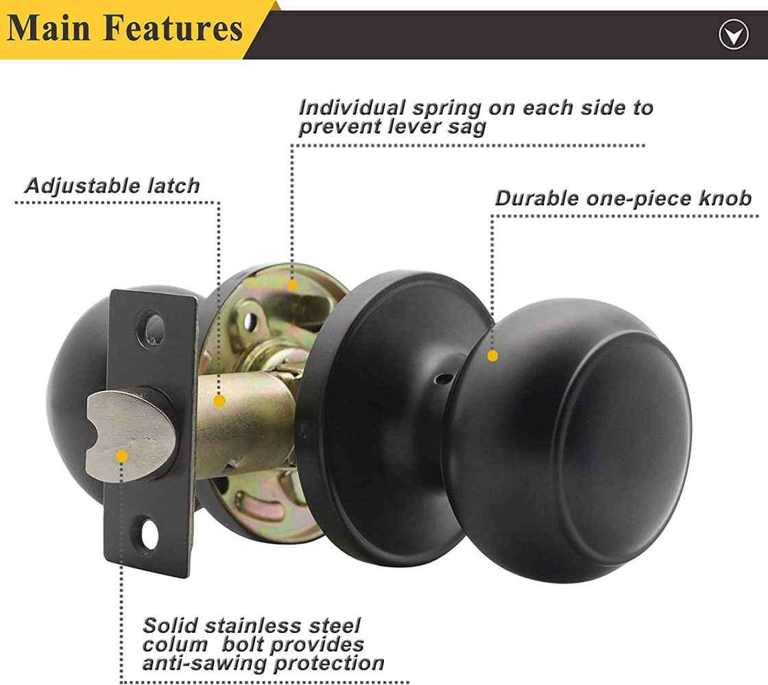 2.5-in. x 0.03-in. Stainless Steel Door Door Lock In Black