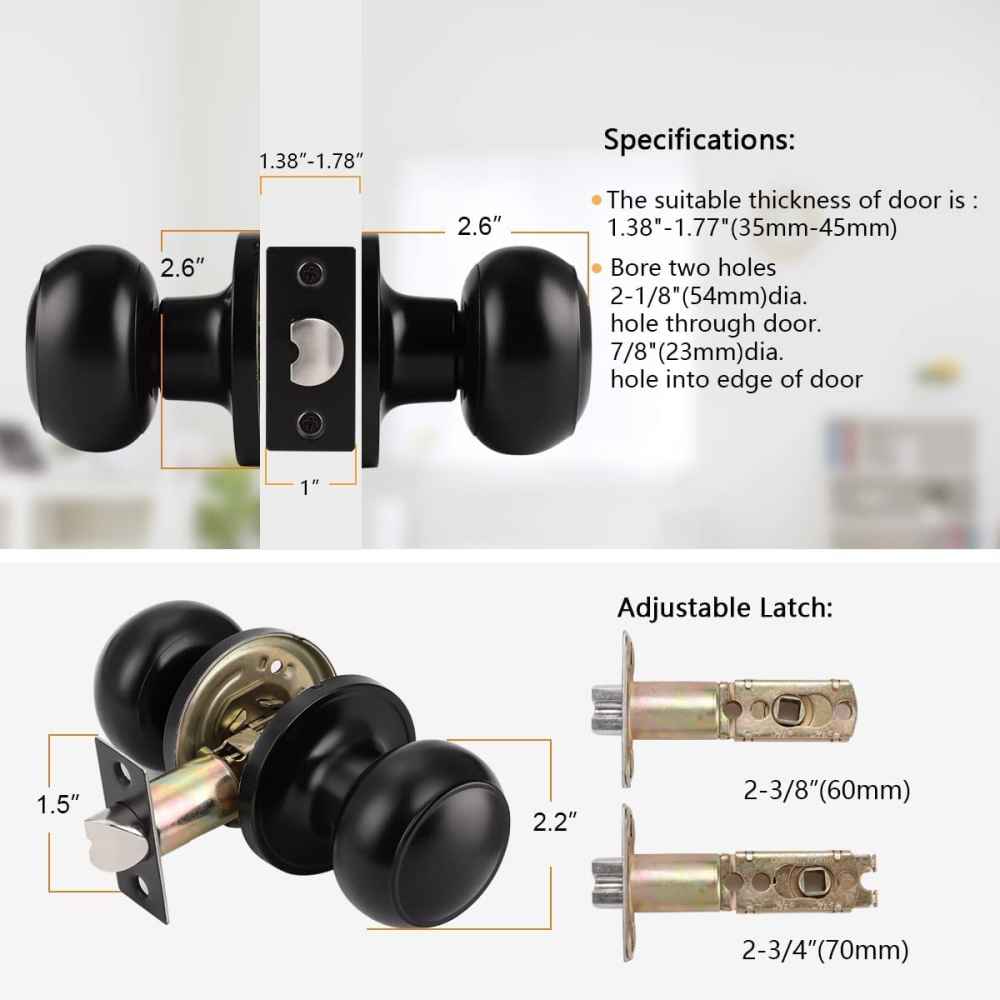 2.5-in. x 0.03-in. Stainless Steel Door Door Lock In Black