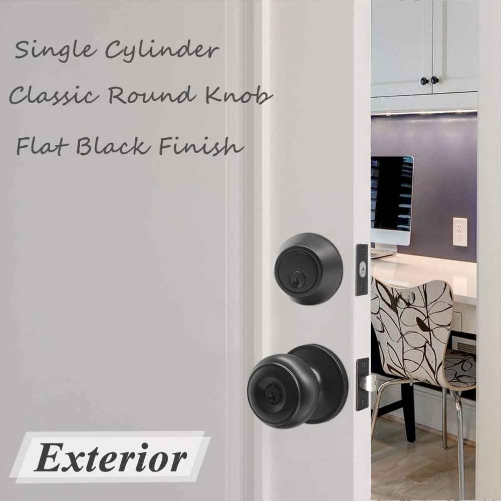 2-in. x 0.03-in. Stainless Steel Door Lock In Black