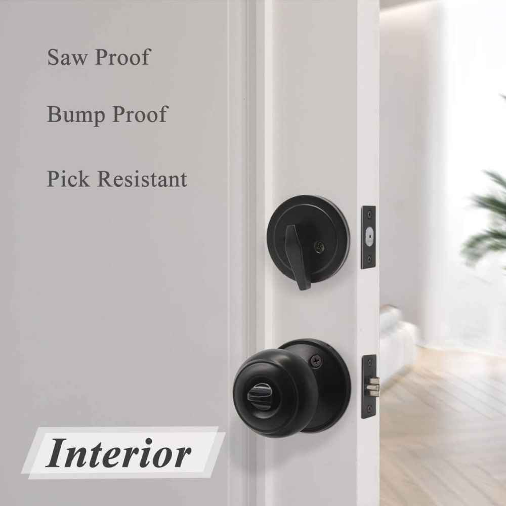 2-in. x 0.03-in. Stainless Steel Door Lock In Black