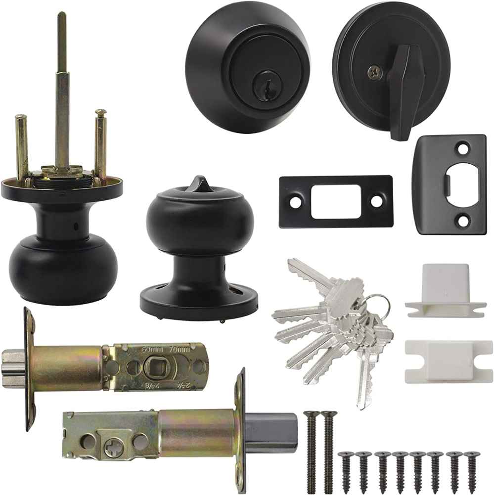 2-in. x 0.03-in. Stainless Steel Door Lock In Black