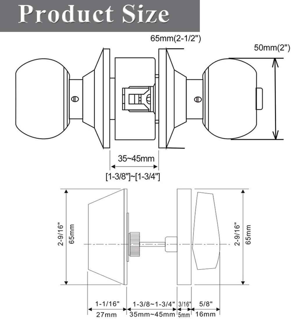 2-in. x 0.03-in. Stainless Steel Door Lock In Black