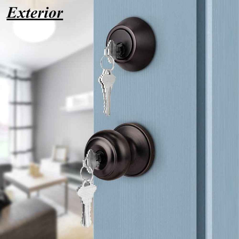 3-in. x 0.01-in. Stainless Steel Door Lock In Oil Rubbed Bronze