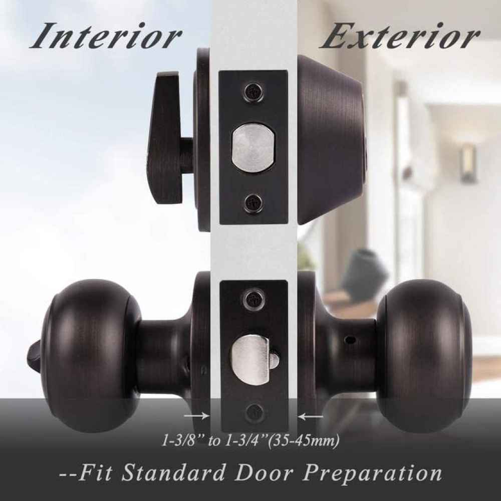 3-in. x 0.01-in. Stainless Steel Door Lock In Oil Rubbed Bronze