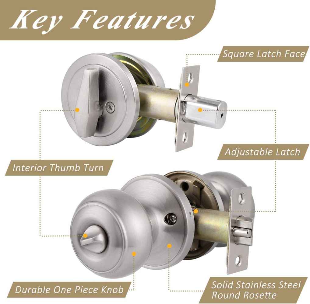 2.5-in. x 0.03-in. Stainless Steel Door Lock In Satin Nickel