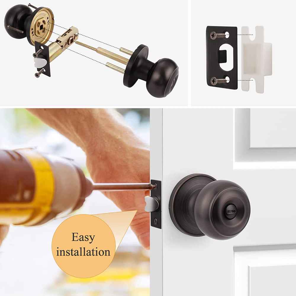 2.2-in. x 0.04-in. Stainless Steel Door Lock In Oil Rubbed Bronze