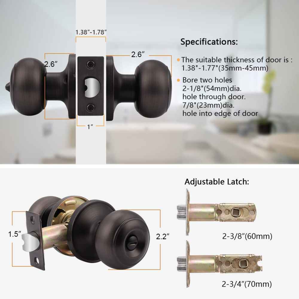 2.2-in. x 0.04-in. Stainless Steel Door Lock In Oil Rubbed Bronze