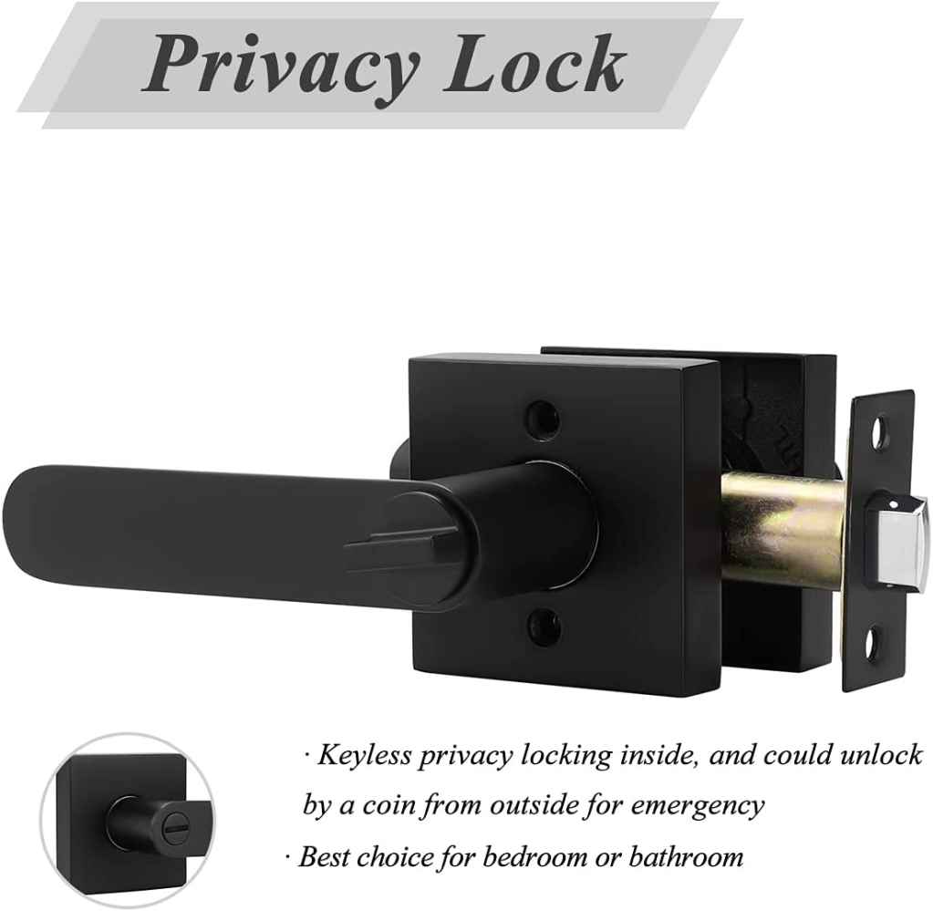 5-in. x 0.03-in. Zinc Alloy Door Lock In Black