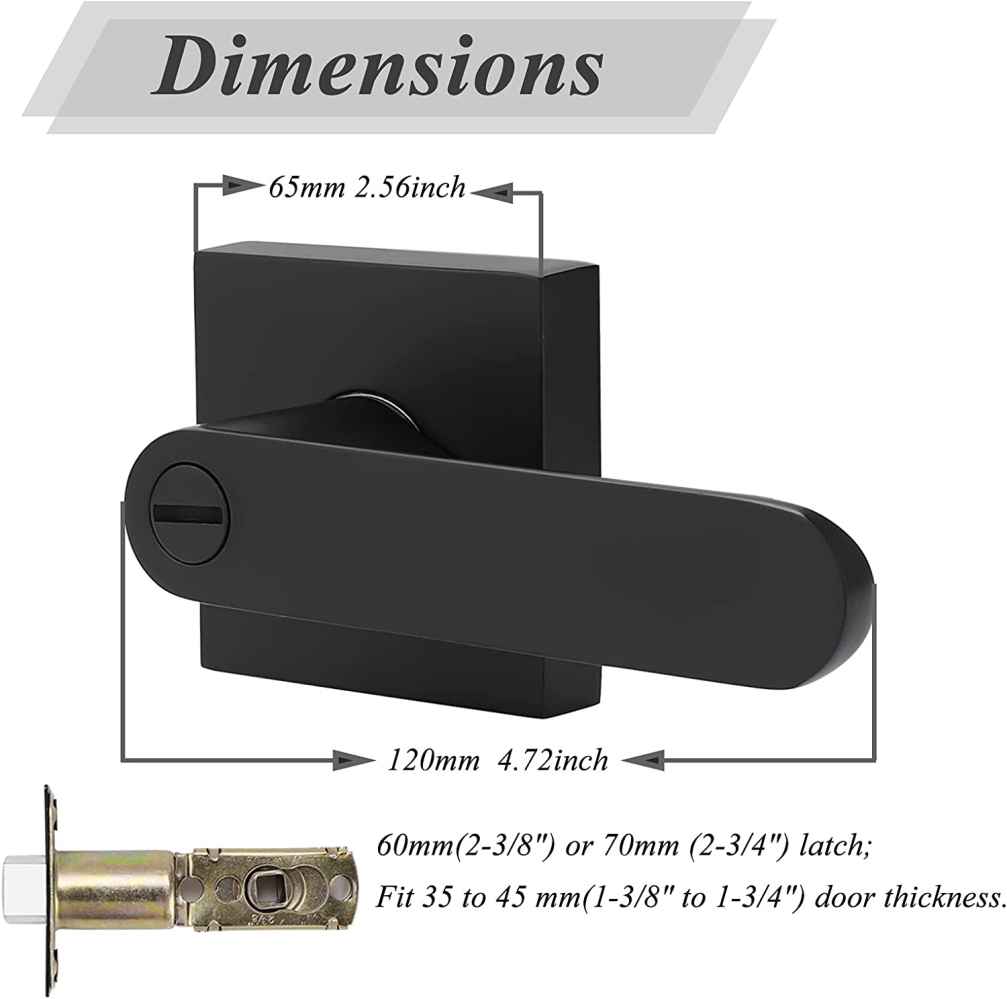 5-in. x 0.03-in. Zinc Alloy Door Lock In Black