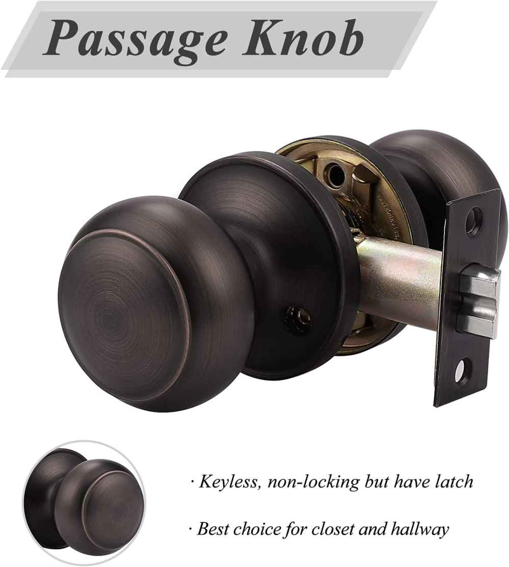 2-in. x 0.01-in. Stainless Steel Door Lock In Oil Rubbed Bronze