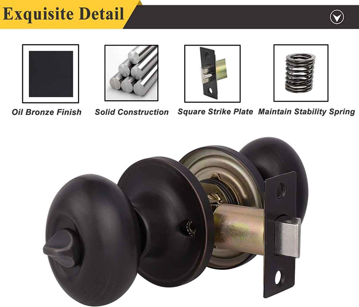 2.5-in. x 0.03-in. Stainless Steel Door Lock In Oil Rubbed Bronze