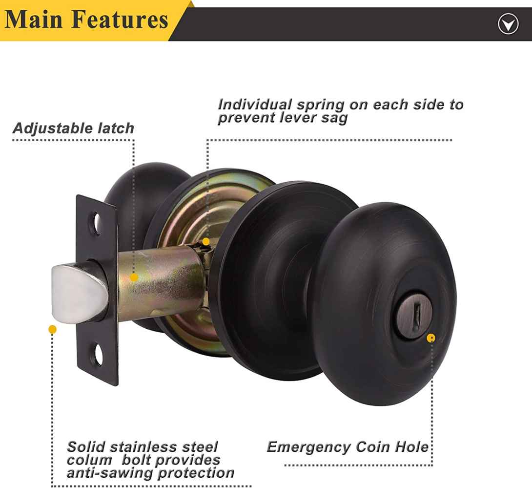 2.5-in. x 0.03-in. Stainless Steel Door Lock In Oil Rubbed Bronze